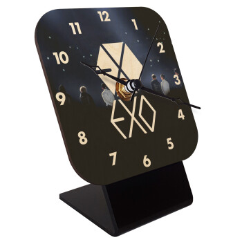 EXO Band korea, Quartz Table clock in natural wood (10cm)