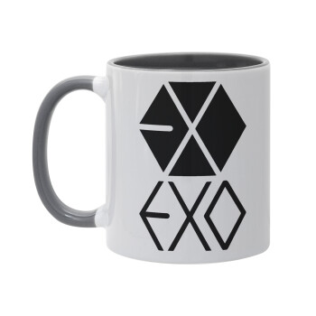 EXO Band korea, Κούπα χρωματιστή γκρι, κεραμική, 330ml