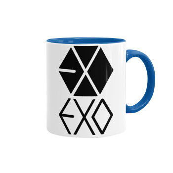 EXO Band korea, Κούπα χρωματιστή μπλε, κεραμική, 330ml