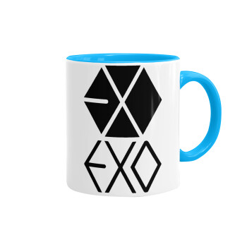 EXO Band korea, Κούπα χρωματιστή γαλάζια, κεραμική, 330ml