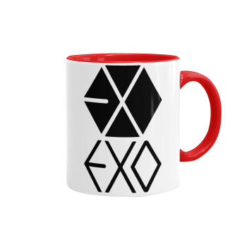 EXO Band korea, Κούπα χρωματιστή κόκκινη, κεραμική, 330ml