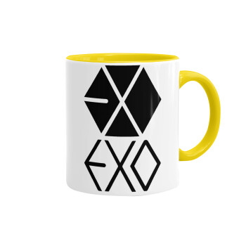 EXO Band korea, Κούπα χρωματιστή κίτρινη, κεραμική, 330ml