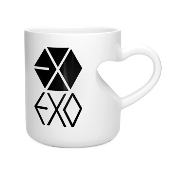 EXO Band korea, Κούπα καρδιά λευκή, κεραμική, 330ml