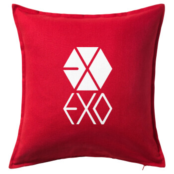 EXO Band korea, Μαξιλάρι καναπέ Κόκκινο 100% βαμβάκι, περιέχεται το γέμισμα (50x50cm)