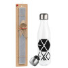 Easter candle, metallic white thermos bottle (500ml) & aromatic flat candle (30cm) (GRAY)