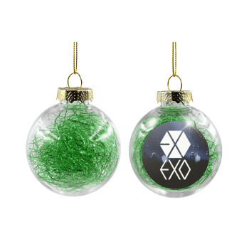 EXO Band korea, Χριστουγεννιάτικη μπάλα δένδρου διάφανη με πράσινο γέμισμα 8cm