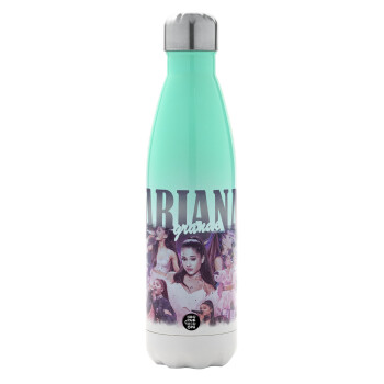 Ariana Grande, Metal mug thermos Green/White (Stainless steel), double wall, 500ml