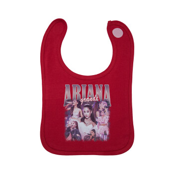 Ariana Grande, Σαλιάρα με Σκρατς Κόκκινη 100% Organic Cotton (0-18 months)