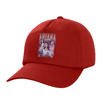 Ariana Grande, Καπέλο παιδικό Baseball, 100% Βαμβακερό Twill, Κόκκινο (ΒΑΜΒΑΚΕΡΟ, ΠΑΙΔΙΚΟ, UNISEX, ONE SIZE)