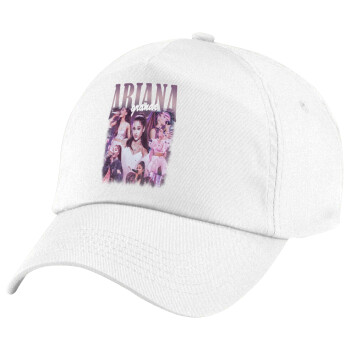 Ariana Grande, Καπέλο παιδικό Baseball, 100% Βαμβακερό Twill, Λευκό (ΒΑΜΒΑΚΕΡΟ, ΠΑΙΔΙΚΟ, UNISEX, ONE SIZE)