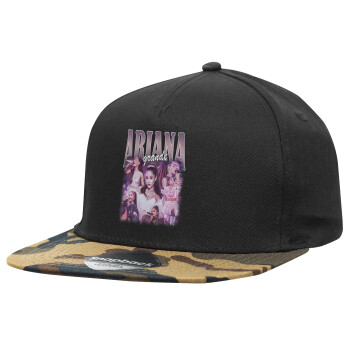 Ariana Grande, Καπέλο Ενηλίκων Flat Snapback Μαύρο/Παραλαγή, (100% ΒΑΜΒΑΚΕΡΟ, ΕΝΗΛΙΚΩΝ, UNISEX, ONE SIZE)