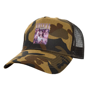 Ariana Grande, Adult Structured Trucker Hat, with Mesh, (Camouflage) Army (100% COTTON, ADULT, UNISEX, ONE SIZE)