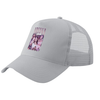 Ariana Grande, Adult Structured Trucker Hat, with Mesh, GRAY (100% COTTON, ADULT, UNISEX, ONE SIZE)