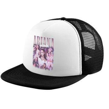 Ariana Grande, Καπέλο παιδικό Soft Trucker με Δίχτυ ΜΑΥΡΟ/ΛΕΥΚΟ (POLYESTER, ΠΑΙΔΙΚΟ, ONE SIZE)