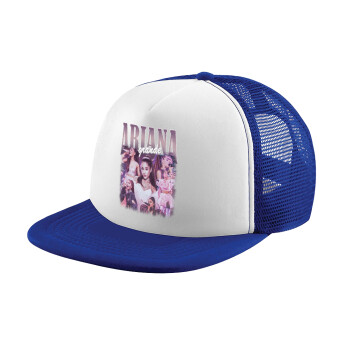 Ariana Grande, Adult Soft Trucker Hat with Blue/White Mesh (POLYESTER, ADULT, UNISEX, ONE SIZE)