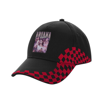 Ariana Grande, Adult Cap RACING Ultimate Black/Red, (100% COTTON DRILL, ADULT, UNISEX, ONE SIZE)