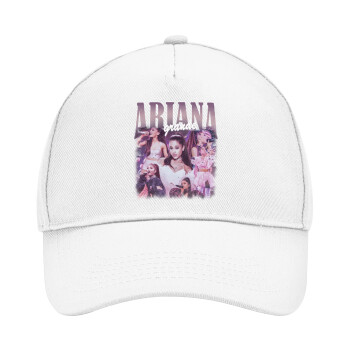 Ariana Grande, Καπέλο Ενηλίκων Baseball, Drill, Λευκό (100% ΒΑΜΒΑΚΕΡΟ, ΕΝΗΛΙΚΩΝ, UNISEX, ONE SIZE)