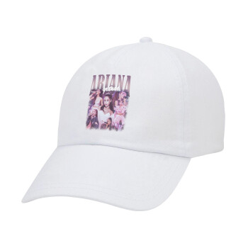 Ariana Grande, Καπέλο Ενηλίκων Baseball Λευκό 5-φύλλο (POLYESTER, ΕΝΗΛΙΚΩΝ, UNISEX, ONE SIZE)