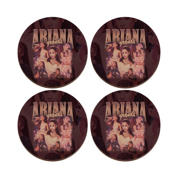 Ariana Grande, ΣΕΤ x4 Σουβέρ ξύλινα στρογγυλά plywood (9cm)