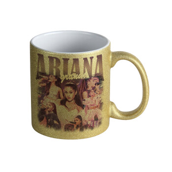 Ariana Grande, Κούπα Χρυσή Glitter που γυαλίζει, κεραμική, 330ml