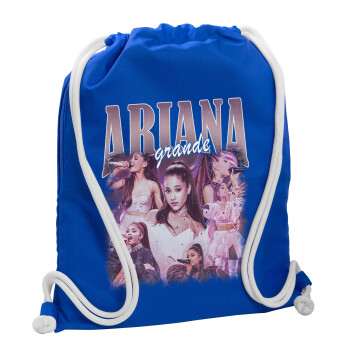Ariana Grande, Τσάντα πλάτης πουγκί GYMBAG Μπλε, με τσέπη (40x48cm) & χονδρά κορδόνια