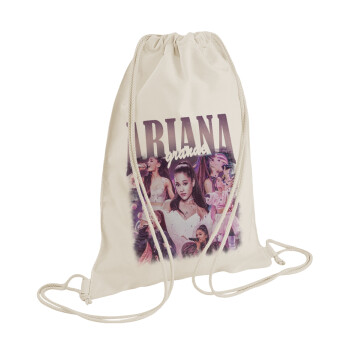 Ariana Grande, Backpack bag GYMBAG natural (28x40cm)