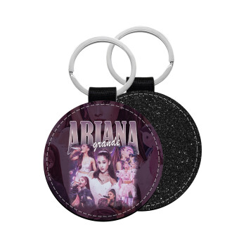 Ariana Grande, Μπρελόκ Δερματίνη, στρογγυλό ΜΑΥΡΟ (5cm)