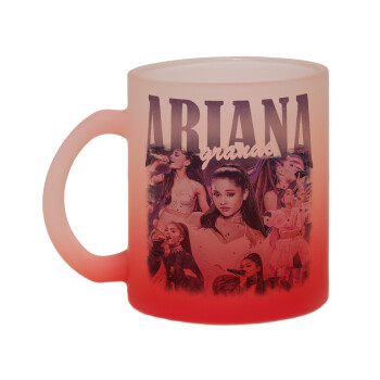 Ariana Grande, Κούπα γυάλινη δίχρωμη με βάση το κόκκινο ματ, 330ml