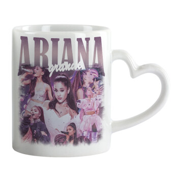 Ariana Grande, Mug heart handle, ceramic, 330ml