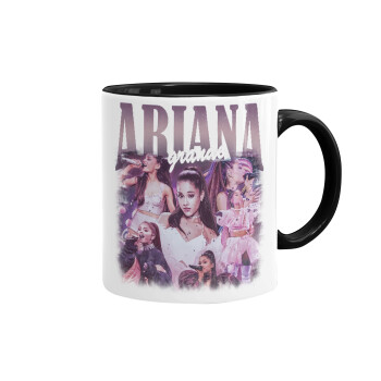Ariana Grande, Κούπα χρωματιστή μαύρη, κεραμική, 330ml