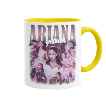 Ariana Grande, Κούπα χρωματιστή κίτρινη, κεραμική, 330ml