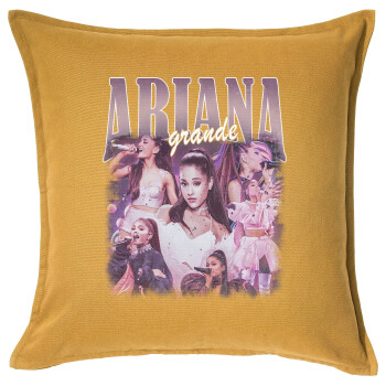 Ariana Grande, Μαξιλάρι καναπέ Κίτρινο 100% βαμβάκι, περιέχεται το γέμισμα (50x50cm)