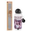 Easter Set, metallic aluminum water bottle (500ml) & aromatic flat Easter candle (30cm) (GRAY)