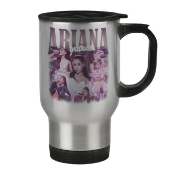 Ariana Grande, Κούπα ταξιδιού ανοξείδωτη με καπάκι, διπλού τοιχώματος (θερμό) 450ml