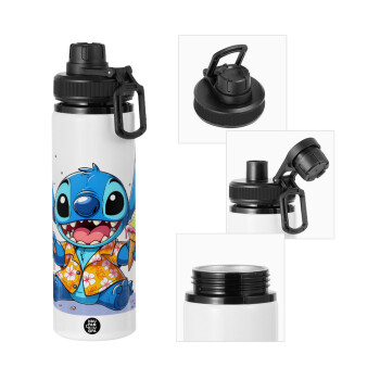 Stitch Ice cream, Metal water bottle with safety cap, aluminum 850ml