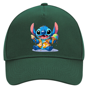 Stitch Ice cream, Adult Ultimate Hat GREEN, (100% COTTON DRILL, ADULT, UNISEX, ONE SIZE)