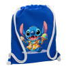 Backpack pouch GYMBAG Blue, with pocket (40x48cm) & thick cords