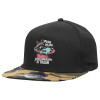 Adult Flat Snapback Hat Black/Camouflage, (100% COTTON TWILL, ADULT, UNISEX, ONE SIZE)