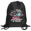 Backpack pouch GYMBAG Black, with pocket (40x48cm) & thick cords