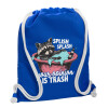 Backpack pouch GYMBAG Blue, with pocket (40x48cm) & thick cords