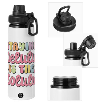 Delulu, Metal water bottle with safety cap, aluminum 850ml
