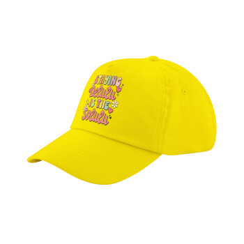 Delulu, Child's Baseball Cap, 100% Cotton Twill, Yellow (COTTON, CHILD, UNISEX, ONE SIZE)