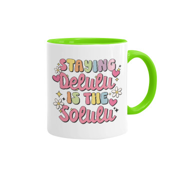 Delulu, Mug colored light green, ceramic, 330ml