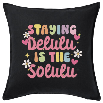 Delulu, Sofa cushion black 50x50cm includes filling