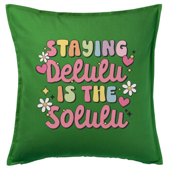 Delulu, Sofa cushion Green 50x50cm includes filling