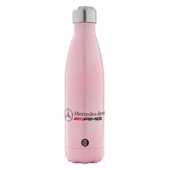 AMG Mercedes, Metal mug thermos Pink Iridiscent (Stainless steel), double wall, 500ml