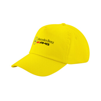 AMG Mercedes, Child's Baseball Cap, 100% Cotton Twill, Yellow (COTTON, CHILD, UNISEX, ONE SIZE)