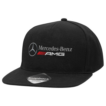 AMG Mercedes, Καπέλο Ενηλίκων Flat Snapback Μαύρο, (POLYESTER, ΕΝΗΛΙΚΩΝ, UNISEX, ONE SIZE)