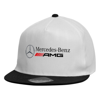 AMG Mercedes, Καπέλο παιδικό Flat Snapback, Λευκό (100% ΒΑΜΒΑΚΕΡΟ, ΠΑΙΔΙΚΟ, UNISEX, ONE SIZE)