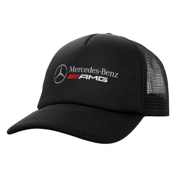 AMG Mercedes, Καπέλο Ενηλίκων Soft Trucker με Δίχτυ Μαύρο (POLYESTER, ΕΝΗΛΙΚΩΝ, UNISEX, ONE SIZE)